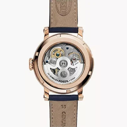 Fossil Original Boyfriend Skeleton White Dial Blue Leather Strap Watch for Women - ME3086 Buy Now By Fossil