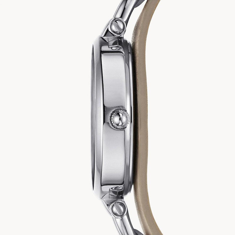 Fossil Georgia Bone Grey Dial Beige Leather Strap Watch for Women - ES2830 Buy Now By Fossil