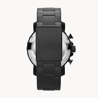 Fossil Nate Chronograph Black Dial Black Steel Strap Watch for Men - JR1401 Buy Now By Fossil