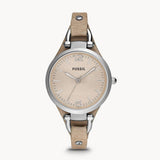 Fossil Georgia Bone Grey Dial Beige Leather Strap Watch for Women - ES2830