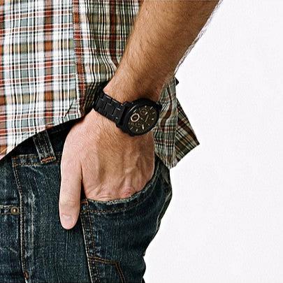 Fossil Machine Chronograph Black Dial Black Steel Strap Watch for Men - FS4682 Buy Now By Fossil