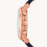 Fossil Grant Chronograph Blue Dial Blue Leather Strap Watch for Men - FS4835 Buy Now By Fossil