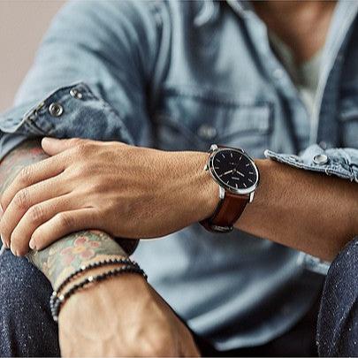 Fossil Minimalist Blue Dial Brown Leather Strap Watch for Men - FS5304 Buy Now By Fossil