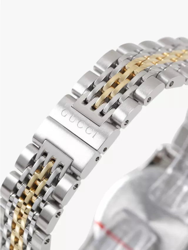 Gucci G Timeless Diamonds Mother of Pearl Dial Two Tone Mesh Bracelet Watch for Women - YA126513