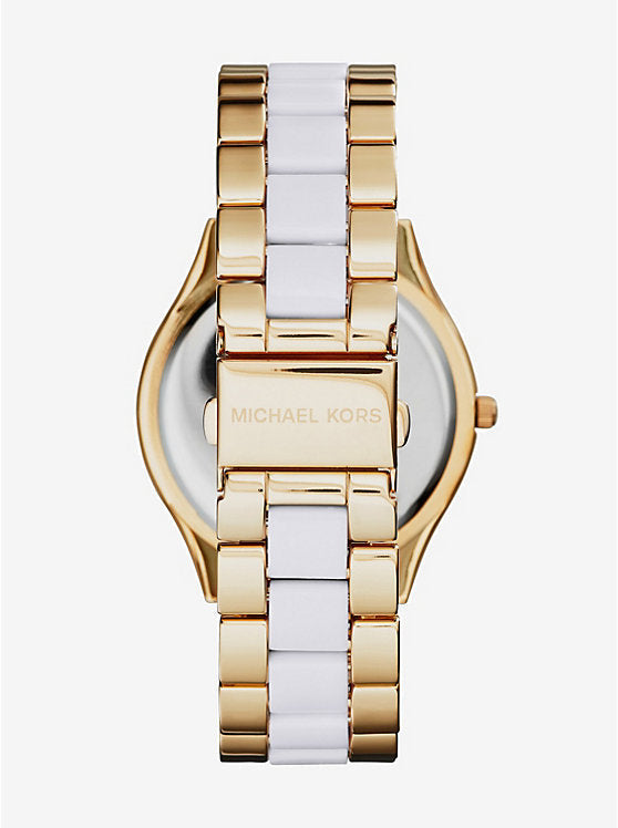 Michael Kors Slim Runway Quartz White Dial Two Tone Steel Strap Watch For Women - MK4295 Buy Now By Michael Kors
