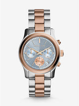 Michael Kors Runway Chronograph Blue Dial Two Tone Steel Strap Watch For Women - MK6166 Buy Now By Michael Kors