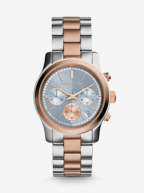 Michael Kors Runway Chronograph Blue Dial Two Tone Steel Strap Watch For Women - MK6166 Buy Now By Michael Kors