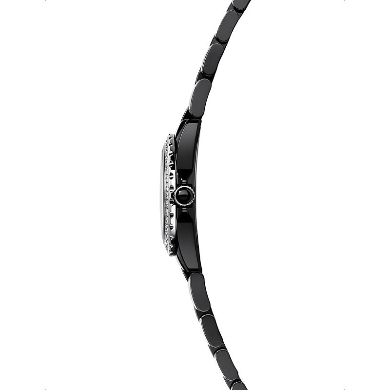 Chanel J12 Diamonds Ceramic Black Dial Black Steel Strap Watch for Women - J12 H2571