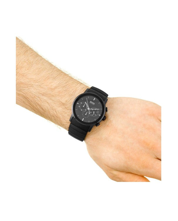 Hugo Boss Modern Black Dial Black Rubber Strap Watch for Men - 1512639 Buy Now By Hugo Boss