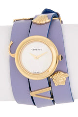 Shop Versace V-Flare Silver Dial Purple Leather Strap Watch for Women - VEBN00318 in USA