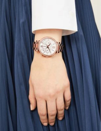 Michael Kors Sofie Chronograph Mother of Pearl White Dial Rose Gold Steel Strap Watch For Women - MK6576 Buy Now By Michael Kors