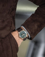 Shop IWC Pilot's Watch Automatic Spitfire Green Dial Brown Leather Strap Watch for Men - IW326802 in USA