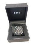 Hugo Boss Distinct Chronograph Black Dial Black Rubber Strap Watch for Men - 1513855