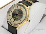 Versace V-Circle Manifesto Gold Dial Black Leather Strap Watch for Men - VBQ030017 Buy Now By Versace