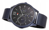 Shop Tommy Hilfiger Damon Quartz Blue Dial Blue Mesh Bracelet Watch for Men - 1791421 in USA