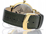 Versace V-Circle Manifesto Gold Dial Black Leather Strap Watch for Men - VBQ030017 Buy Now By Versace