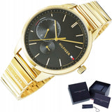 Shop Tommy Hilfiger Brooke Black Dial Gold Steel Strap Watch for Women - 1782019 in USA