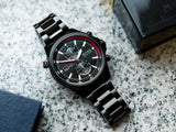 Shop Hugo Boss Globetrotter Black Dial Black Steel Strap Watch for Men - 1513825 in USA
