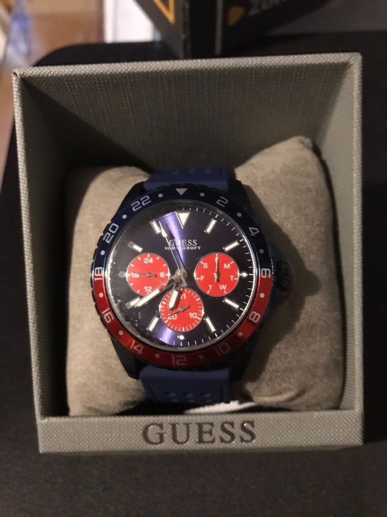 Guess Odyssey Analog Blue Dial Blue Rubber Strap Watch For Men - W1108G1 Buy Now By Guess