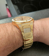 Guess Zeus Diamonds Gold Dial Gold Steel Strap Watch for Men - GW0209G2 Buy Now By Guess