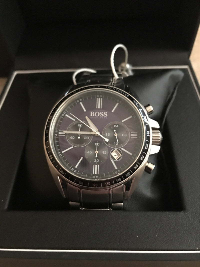 Hugo Boss Chronograph Driver Blue Dial Silver Steel Strap Watch for Men - 1513081 Buy Now By Hugo Boss