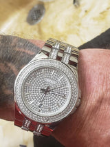 Bulova Crystal Pave Silver Dial Silver Steel Strap Watch for Men - 96B235 Buy Now By Bulova