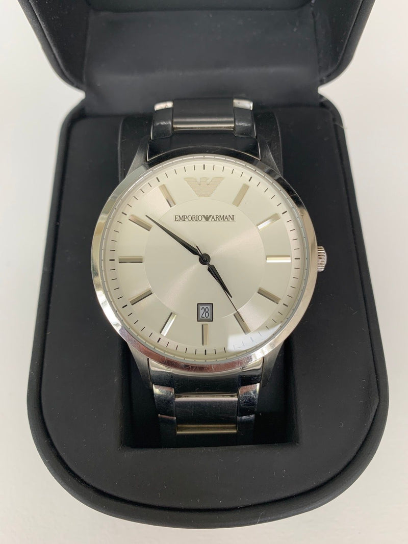 Emporio Armani Classic Quartz White Dial Silver Steel Strap Watch For Men - AR2430 Buy Now By Emporio Armani