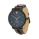 Versace V-Circle Manifesto Black Dial Maroon Leather Strap Watch for Men - VBQ040017 Buy Now By Versace