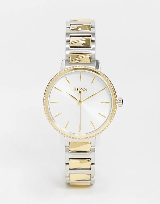 Hugo Boss Signature Silver Dial Two Tone Steel Strap Watch for Women - 1502568 Buy Now By Hugo Boss