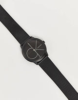 Shop Calvin Klein Minimal Black Dial Black Mesh Bracelet Watch for Men - K3M514B1 in USA