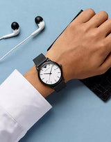 Emporio Armani Luigi White Dial Black Mesh Bracelet Watch For Men - AR11046 Buy Now By Emporio Armani