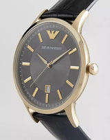 Emporio Armani Renato Quartz Grey Dial Black Leather Strap Watch For Men - AR11049 Buy Now By Emporio Armani