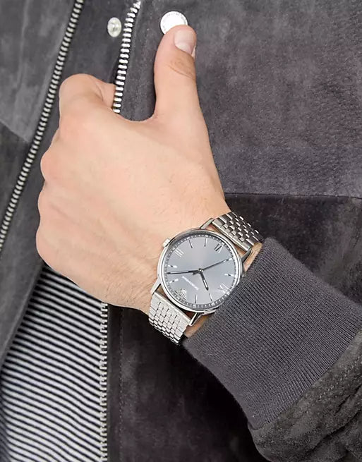 Shop Emporio Armani Kappa Quartz Grey Dial Silver Mesh Bracelet Watch For Men - AR11068 in USA