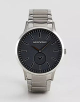 Shop Emporio Armani Renato Quartz Black Dial Silver Steel Strap Watch For Men - AR11118 in USA