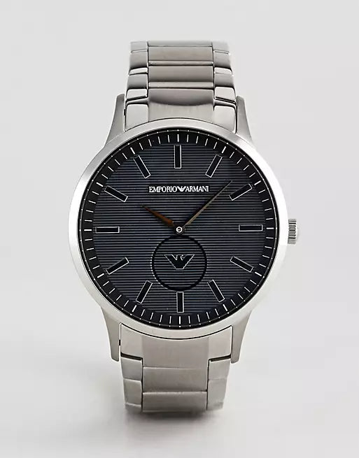 Shop Emporio Armani Renato Quartz Black Dial Silver Steel Strap Watch For Men - AR11118 in USA