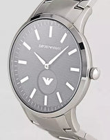 Shop Emporio Armani Renato Quartz Black Dial Silver Steel Strap Watch For Men - AR11118 in USA