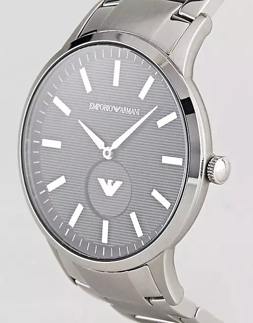 Shop Emporio Armani Renato Quartz Black Dial Silver Steel Strap Watch For Men - AR11118 in USA