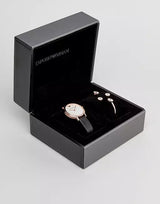 Emporio Armani Kappa Mother of Pearl Dial Black Leather Strap Watch For Women - AR80011 Buy Now By Emporio Armani