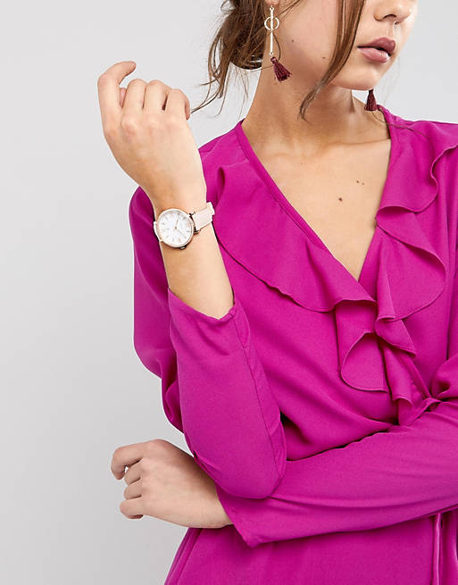 Shop Fossil Jacqueline White Dial Pink Leather Strap Watch for Women - ES4303 in USA