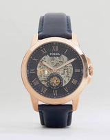 Fossil Grant Mechanical Blue Dial Blue Leather Strap Watch for Men - ME3054 Buy Now By Fossil