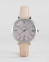 Shop Fossil Jacqueline Blush Mother of Pearl Dial Pink Leather Strap Watch for Women - ES4151 in USA
