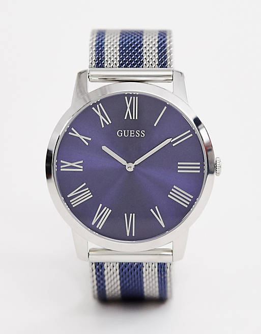 Guess Richmond Blue Dial Two Tone Mesh Bracelet Watch for Men - W1179G1 Buy Now By Guess