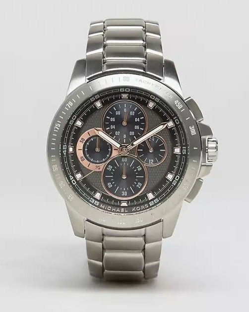 Michael Kors Ryker Chronograph Black Dial Silver Steel Strap Watch For Men - MK8528 Buy Now By Michael Kors