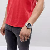 Shop Tommy Hilfiger Jackson Chronograph Blue Dial Silver Steel Strap Watch for Men - 1791242 in USA