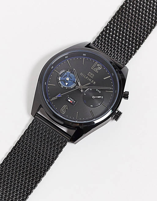 Tommy Hilfiger Deacon Analog Black Dial Black Mesh Bracelet Watch for Men - 1791547 Buy Now By Tommy Hilfiger