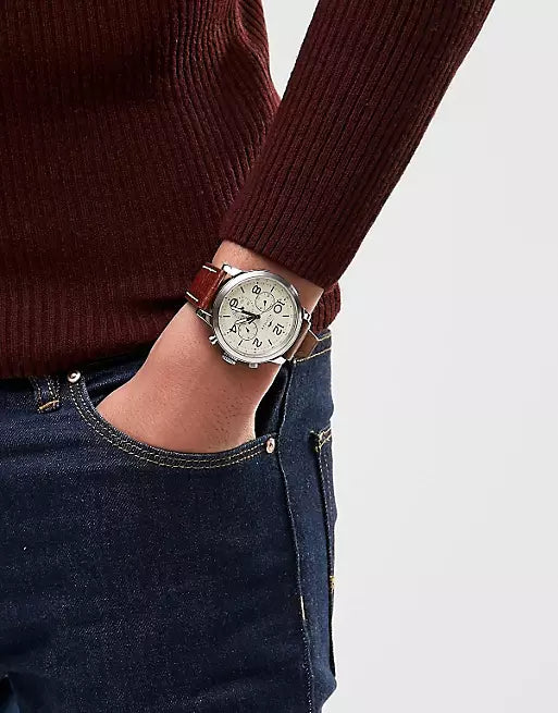 Tommy Hilfiger Jake Multifunction White Dial Brown Leather Strap Watch for Men - 1791230 Buy Now By Tommy Hilfiger