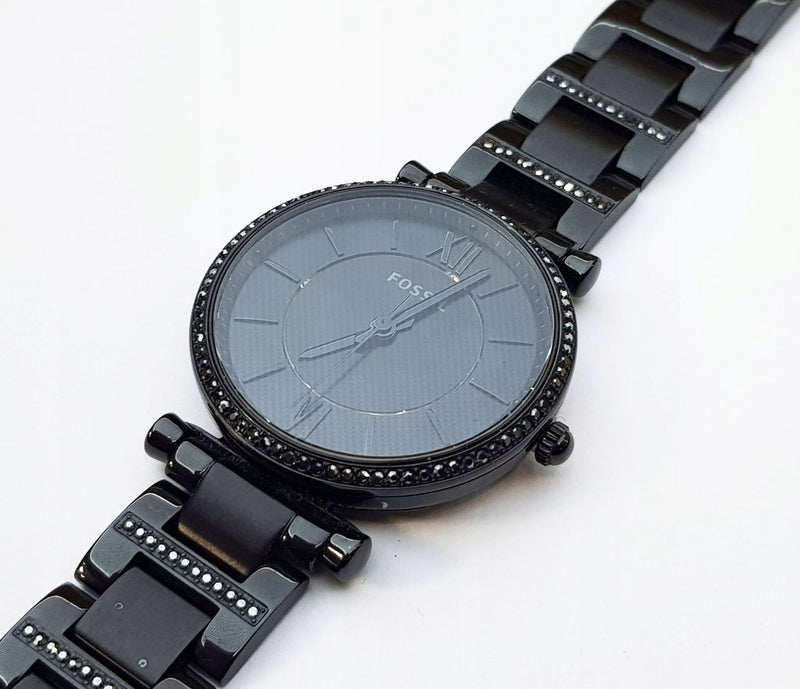 Fossil Carlie Black Dial Black Steel Strap Watch for Women - ES4488 Buy Now By Fossil