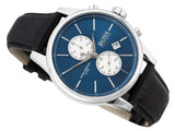 Hugo Boss Jet Blue Dial Black Leather Strap Watch for Men - 1513283 Buy Now By Hugo Boss