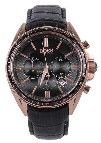 Hugo Boss Driver Black Dial Black Leather Strap Watch for Men - 1513092 Buy Now By Hugo Boss