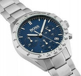 Hugo Boss Talent Chronograph Blue Dial Silver Steel Strap Watch for Men - 1513582